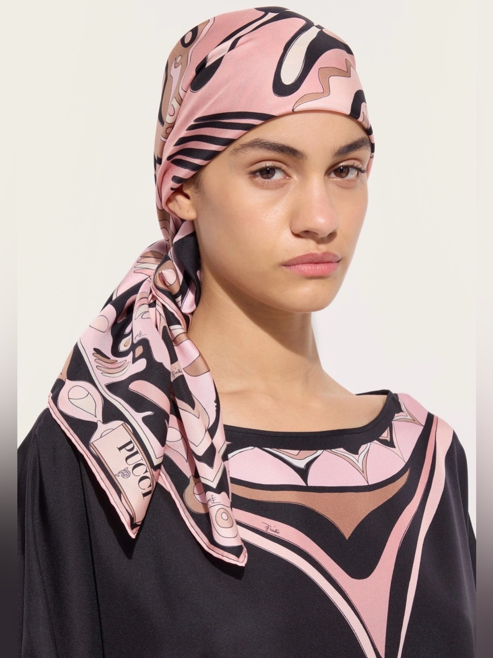 Pucci Pink Patterned Silk Headscarf